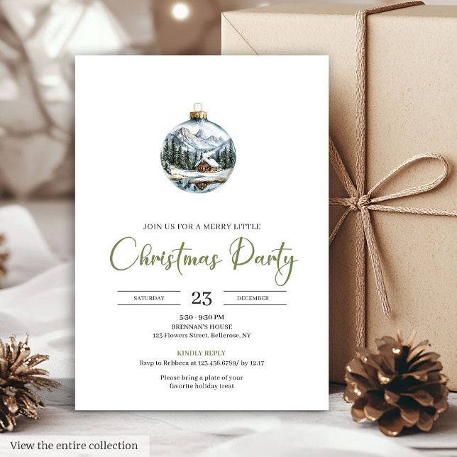Convites de Natal de Cena de Inverno Boho Chic e A (Chic Boho Cozy Winter Scene Deer Christmas Invitation)