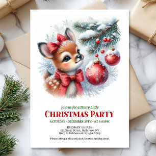 Convites de Natal em aquarela para crianças com ce