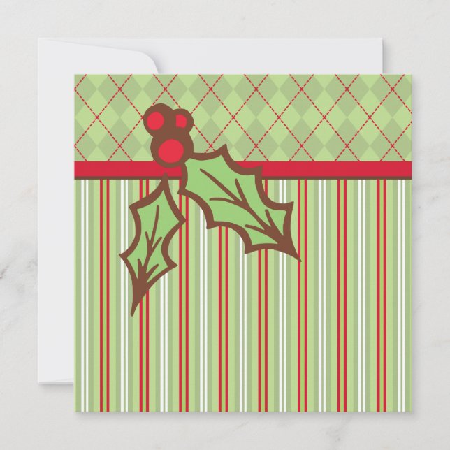 Convites de Natal Holly (Frente)