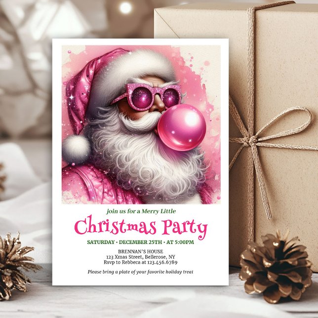 Convites de Natal Óculos de Sol do Papai Noel Engr (Stylish Funny Santa Sunglasses Christmas Invitation

)