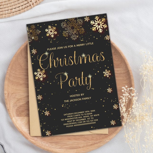 Convites de Natal para neve com brilho (Glitter Snow Christmas Invitations)