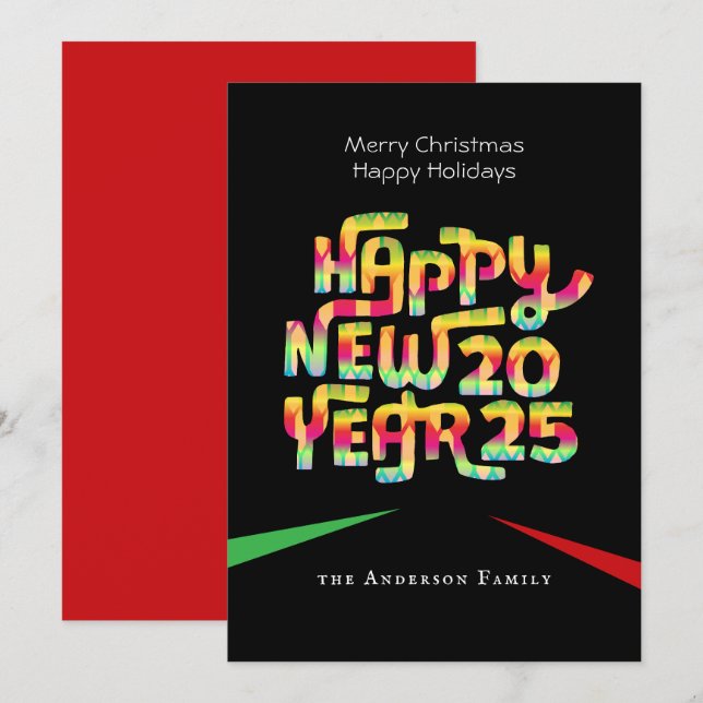 Convites de Natal Personalizados Ano Novo 2025 (Frente/Verso)