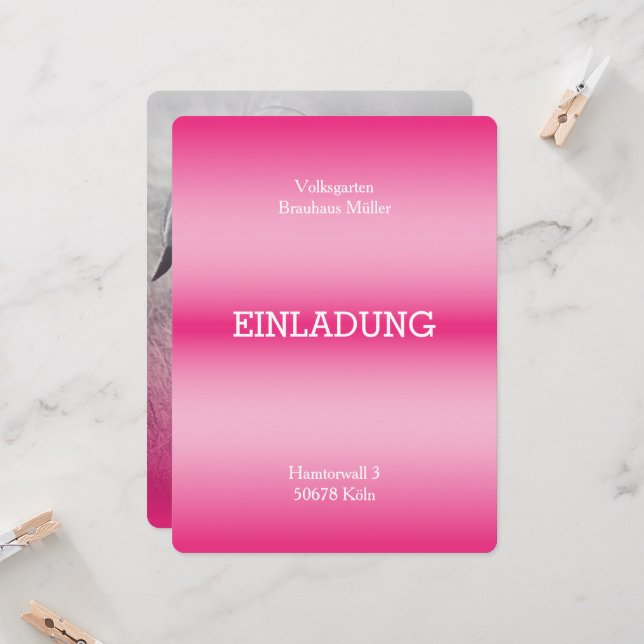 Convites de nevoeiro vermelho pálido rico (Frente/Verso In Situ)