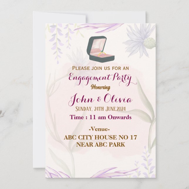 Convites de Noivado  (Frente)