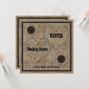 Convites de Noivado Country Burlap Western