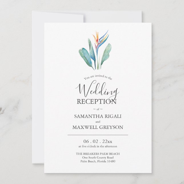 Convites de Noivado e Casamento com Recepção Tropi (Frente)