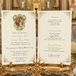 CONVITES DE NOIVADO EM OURO FLORAL CATÓLICO