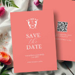 Convites de Noivado Laranja Ousado para Salvar a D<br><div class="desc">Faça uma declaração ousada com esses modernos save the dates, apresentando um vibrante fundo laranja e uma mistura estilosa de tipografia clássica e script. Projetado para casais que amam papelaria de casamento colorida, mas simples, este modelo de save the date de casamento permite que você personalize facilmente seus nomes e...</div>