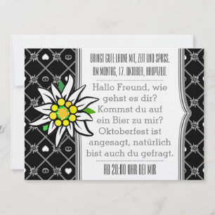 Convites de Oktoberfest preto e branco