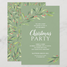 Convites de Orçamento de Natal com Elegante Folhag