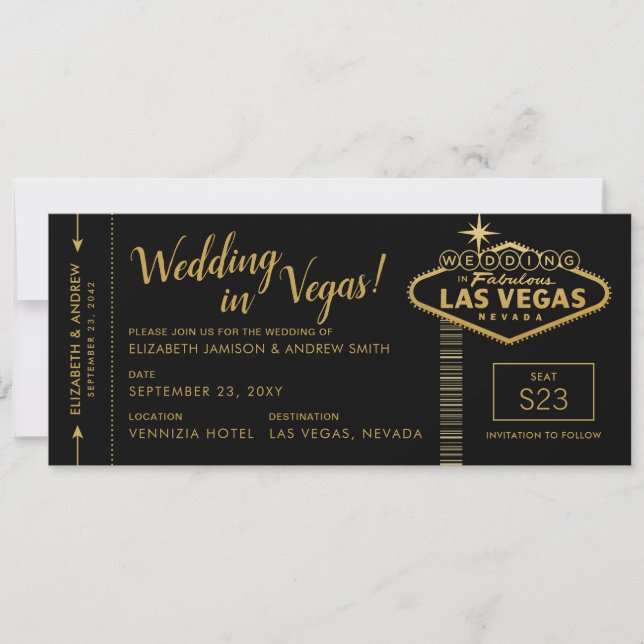 Convites De Passagem De Casamento De Las Vegas (Frente)