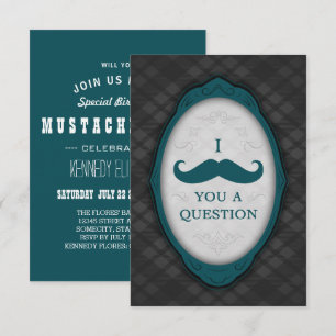 Convites de Pergunta Elegante Bigode Bash