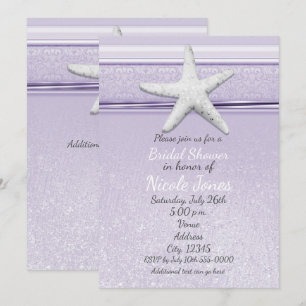 Convites de Praia Elegantes Lavanda Roxo Estrela-d