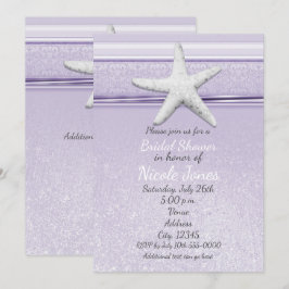Convites de Praia Elegantes Roxo Lavanda Estrela-d