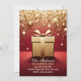 Convites de Presente de Natal em Ouro O Verdadeiro