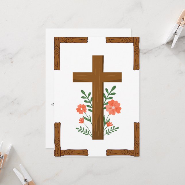 convites de primeira comunhão botânico cruzado (Frente/Verso In Situ)