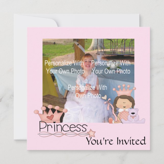 Convites De Princesas Rosa (Frente)