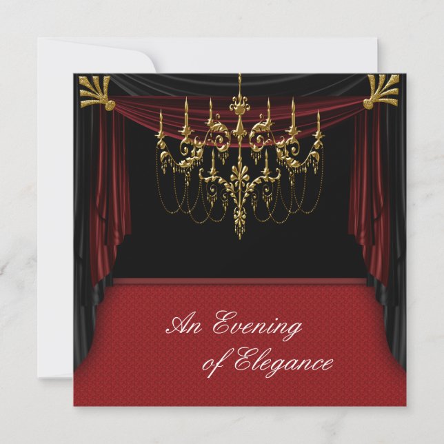 Convites de Prom com Tema de Luxo e Elegância Pret (Frente)