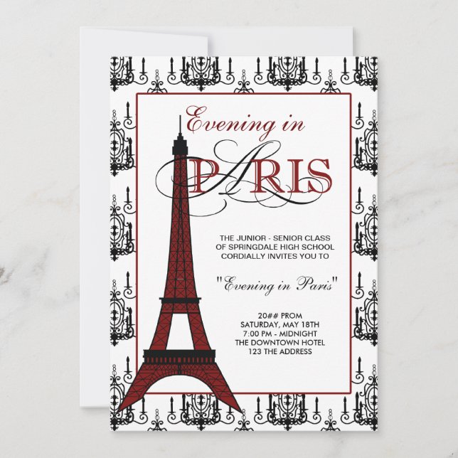 Convites de Prom em Paris (Frente)