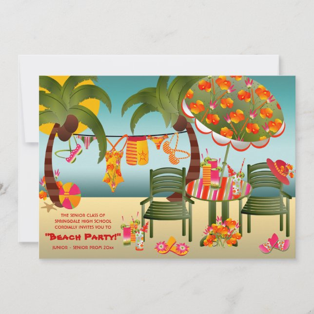 Convites de Promoção de Praia Tropical (Frente)