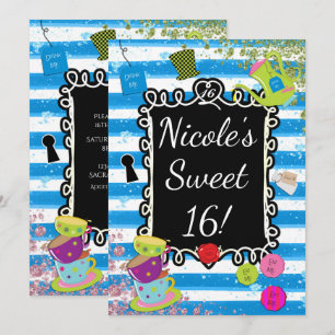 Convites de Quarto de Chá do País das Maravilhas d