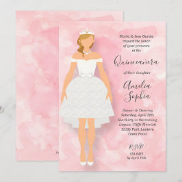Convites de Quinceanera, Cor-de-Rosa, de Vestido B