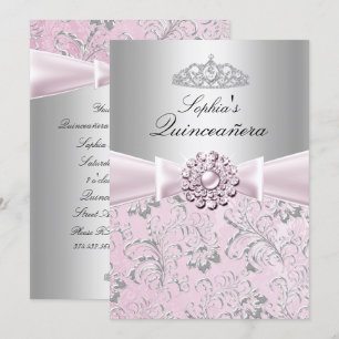 Convites de Quinceanera Coroa de Redemoinho Floral
