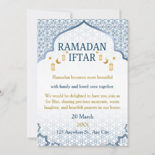 Convites de Ramadan Mubarak – Iftar Familiar Elega