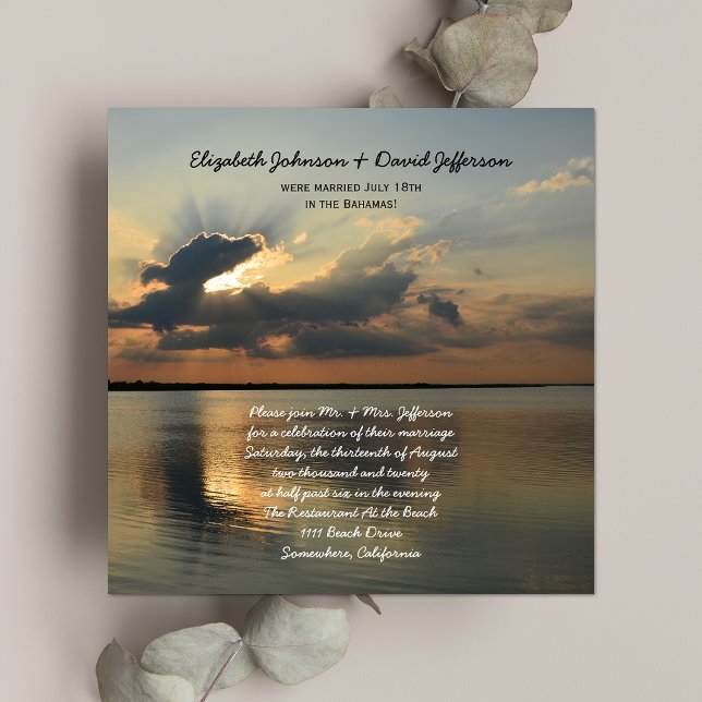 Convites de Recepção Após Casamento - Pôr do Sol (Criador carregado)