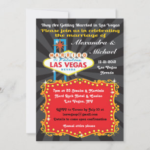 Convites de Recepção de Casamento em Las Vegas