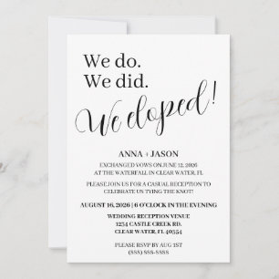 convites de recepção de casamento fuga