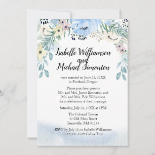 Convites de Recepção de Casamento Furtivo Floral A