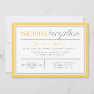 Convites de Recepção de Casamento Modernos Amarelo