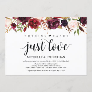 Convites de Recepção de Casamento Rústico Burgundy