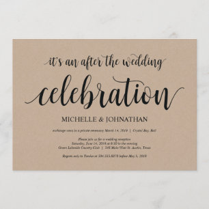 Convites de Recepção de Casamento Rústico Kraft El