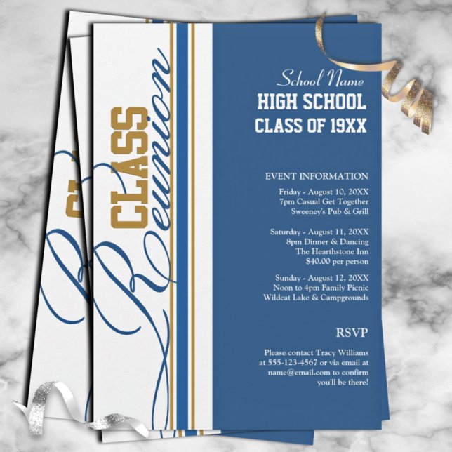 Convites de Reunião de Classe Personalizáveis (Criador carregado)