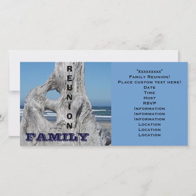 Convites de Reunião de Família Praia do Oceano Ond (Frente)