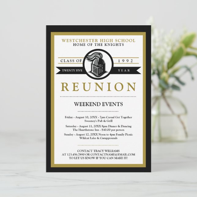 Convites de Reunião de Segundos graus de Mascote E (Em pé/Frente)