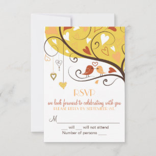 Convites de RSVP de cartão de amor de Outono Capri