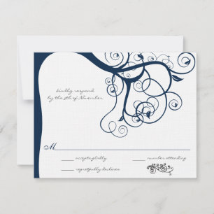 Convites de RSVP de Casamento com Redemoinhos de Á