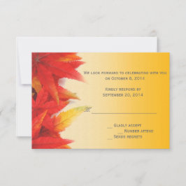 Convites de RSVP de casamento de outono elegantes
