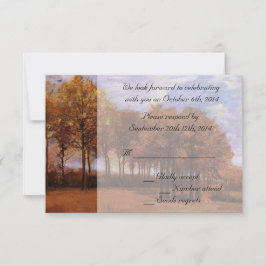 Convites de RSVP de casamento de outono. Paisagem