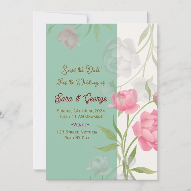 Convites de Salve o Dia do Casamento  (Frente)