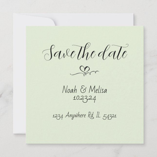 Convites de Save the Date com Caligrafia Elegante (Frente)
