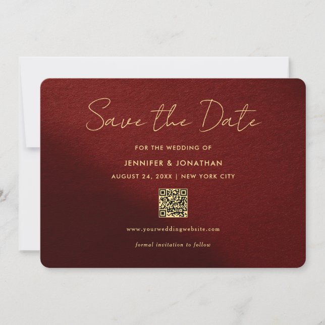 Convites de Save The Date com Letra de Caligrafia  (Frente)