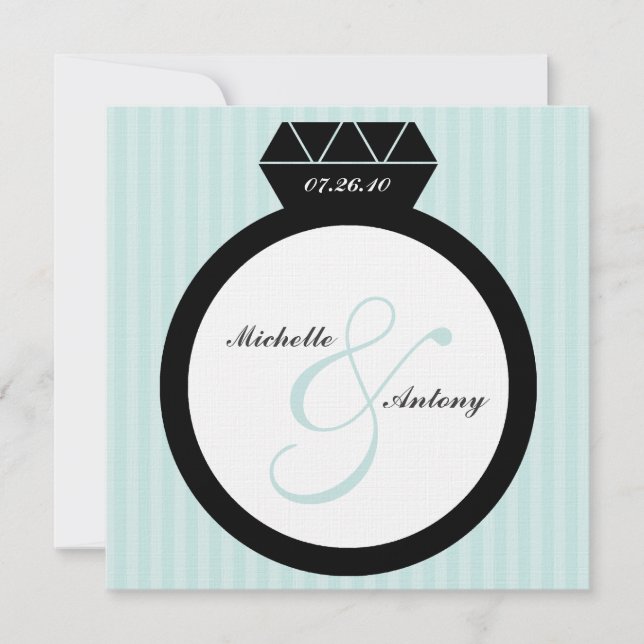 Convites de Save the Date de Anel de Noivado (Frente)