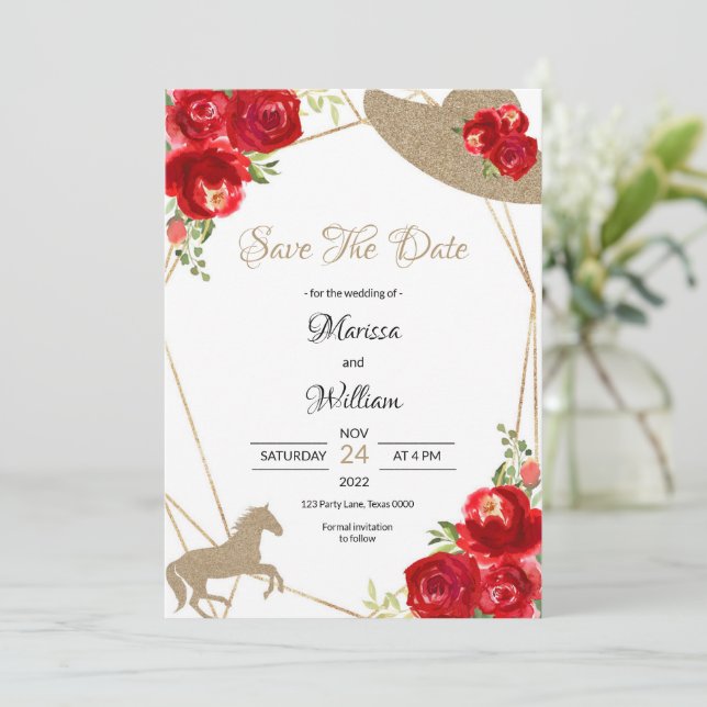 Convites de Save the Date de Casamento do Kentucky (Em pé/Frente)