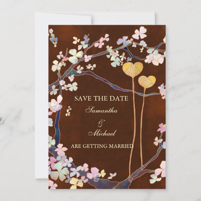 Convites de Save the Date de Casamento Dois Coraçõ (Frente)