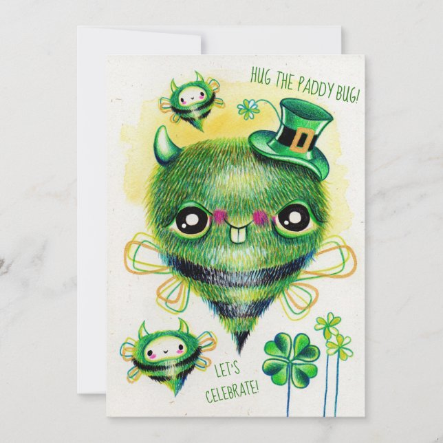Convites de St. Patrick's Day do Paddy Bug (Frente)