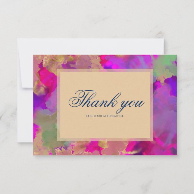 Convites de tinta mármore rosa, roxo e verde (Frente)